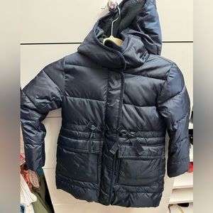 Jcrew crewcuts navy girls 6-7 puffer coat with bow detail